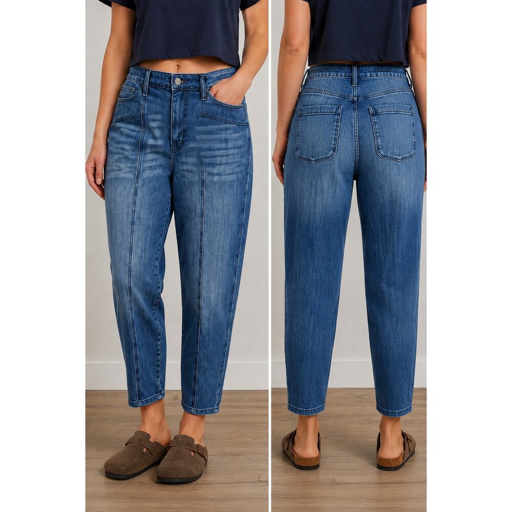 FRAYED Jeans High Rise Tapered Jeans Distressed Whiskered NWT Sizes 30 or 32